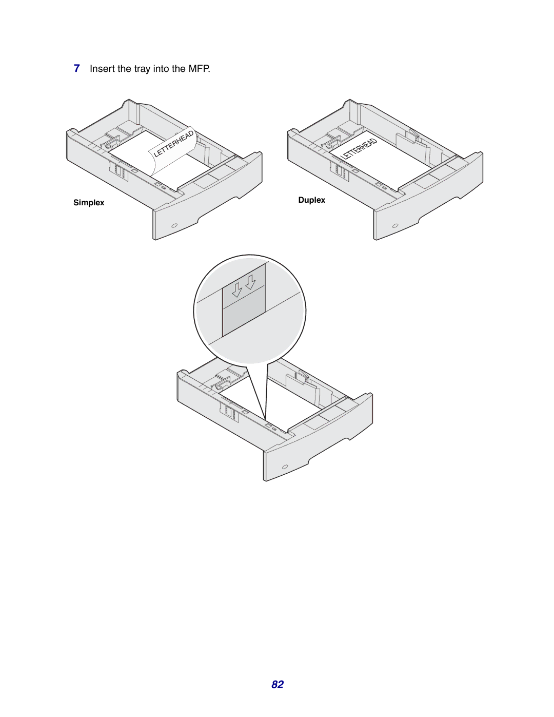 Lexmark X642e manual Insert the tray into the MFP 