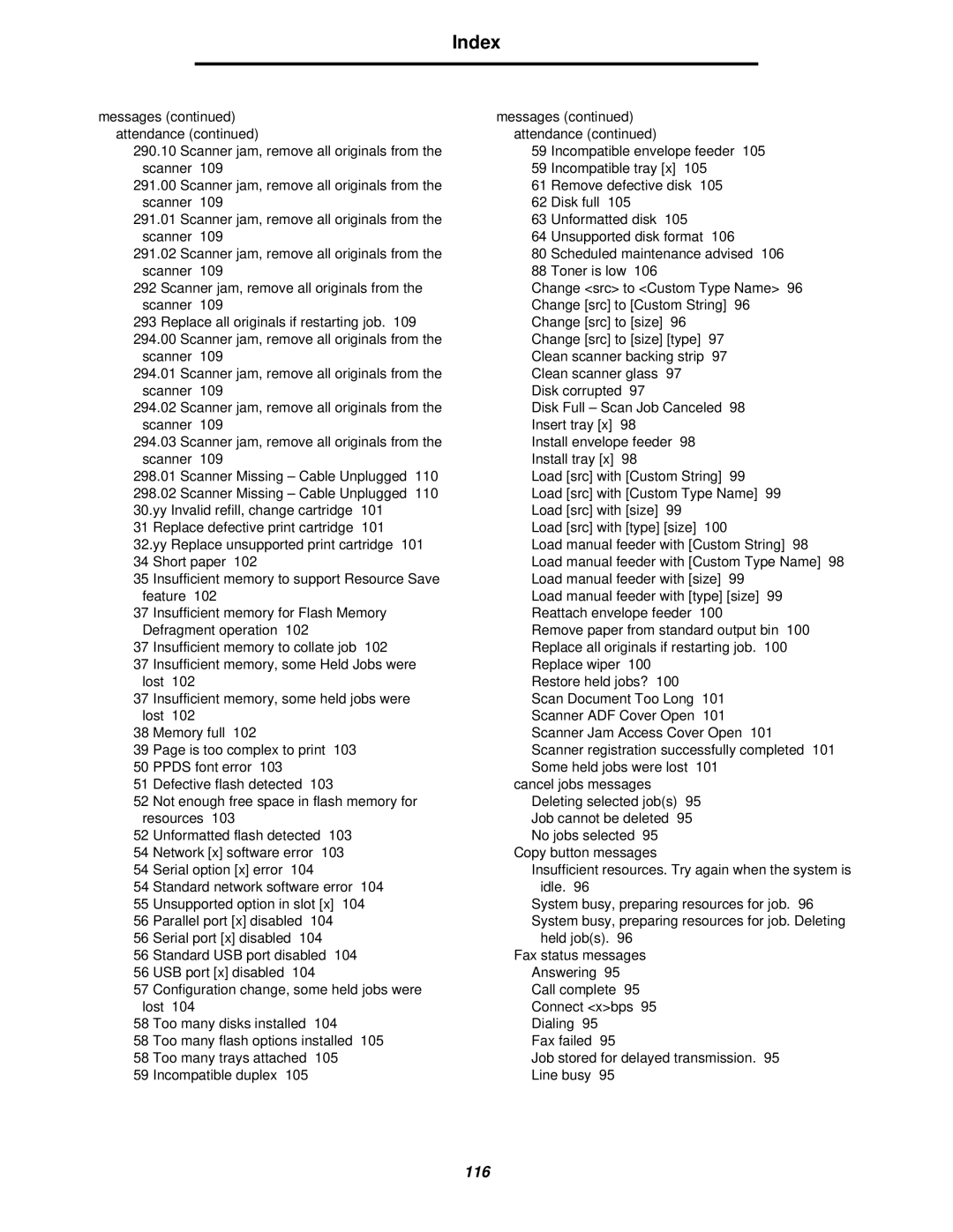 Lexmark X644E manual 116 