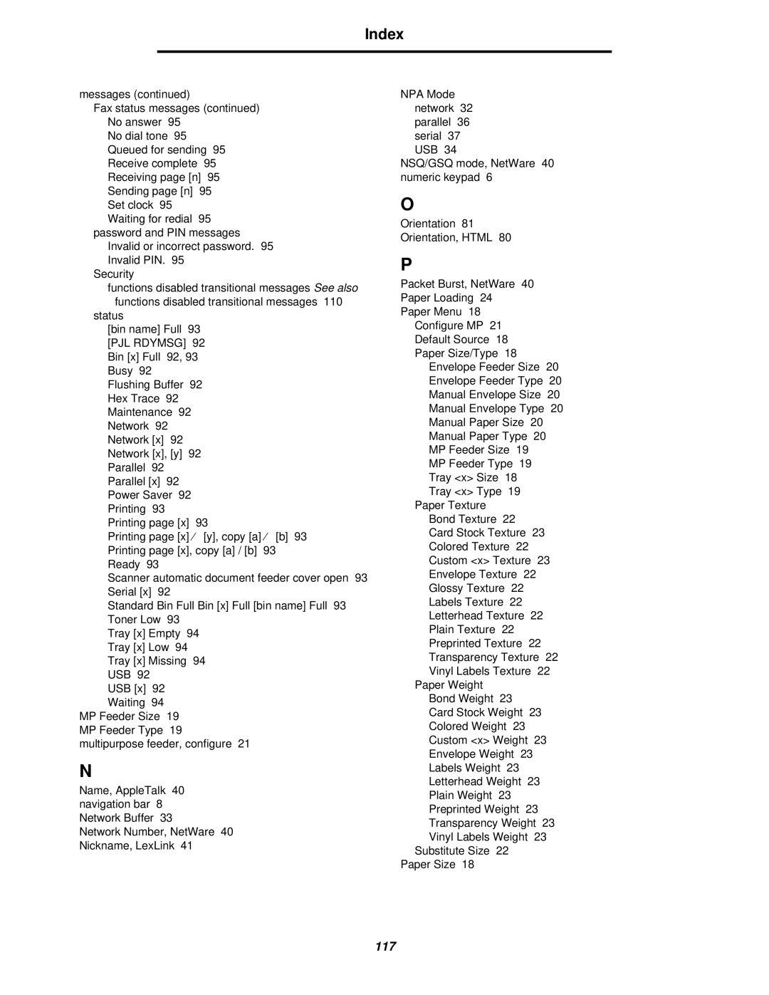 Lexmark X644E manual 117 