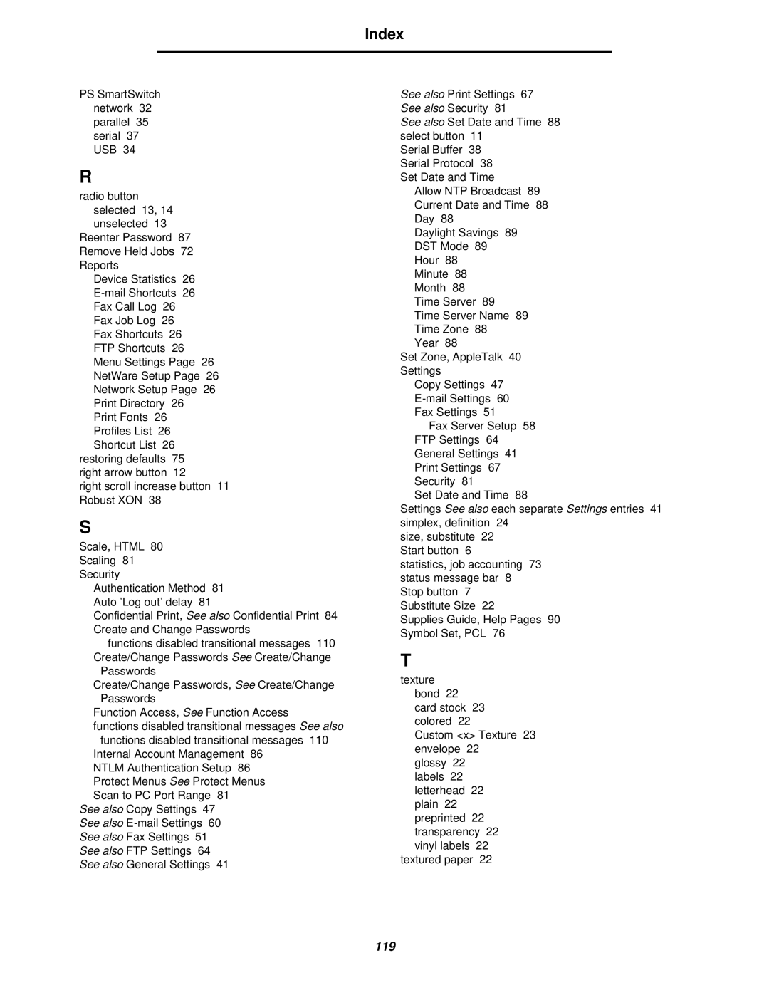 Lexmark X644E manual 119 