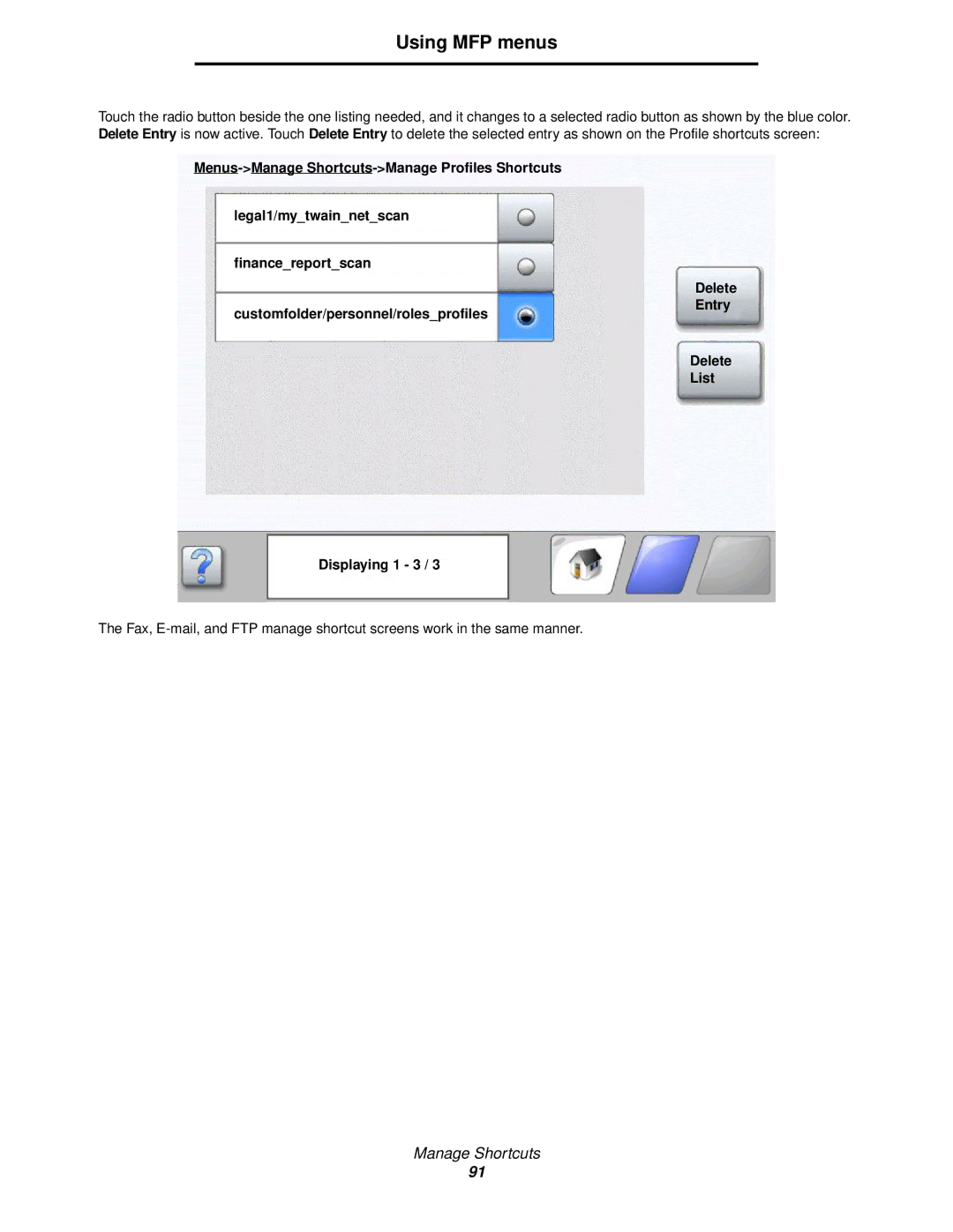 Lexmark X644E manual Using MFP menus 