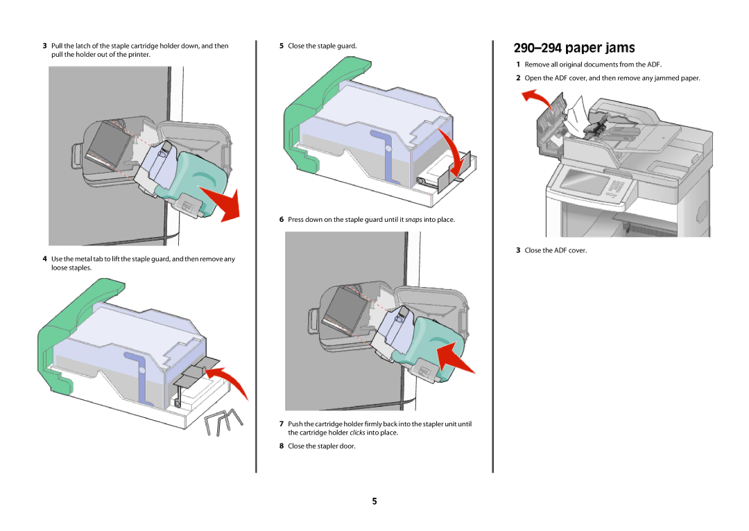 Lexmark X65x manual Paper jams 