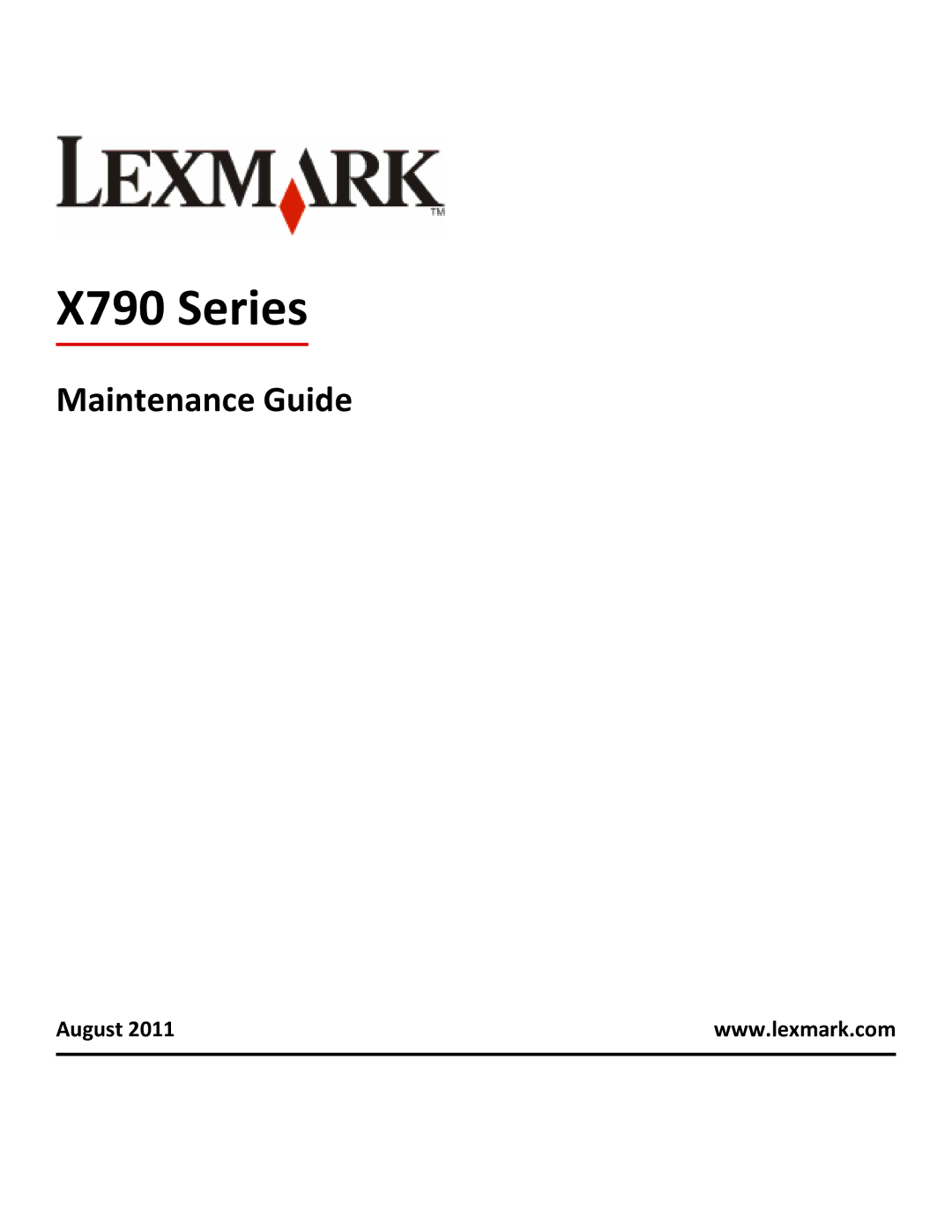 Lexmark manual X790 Series, August 