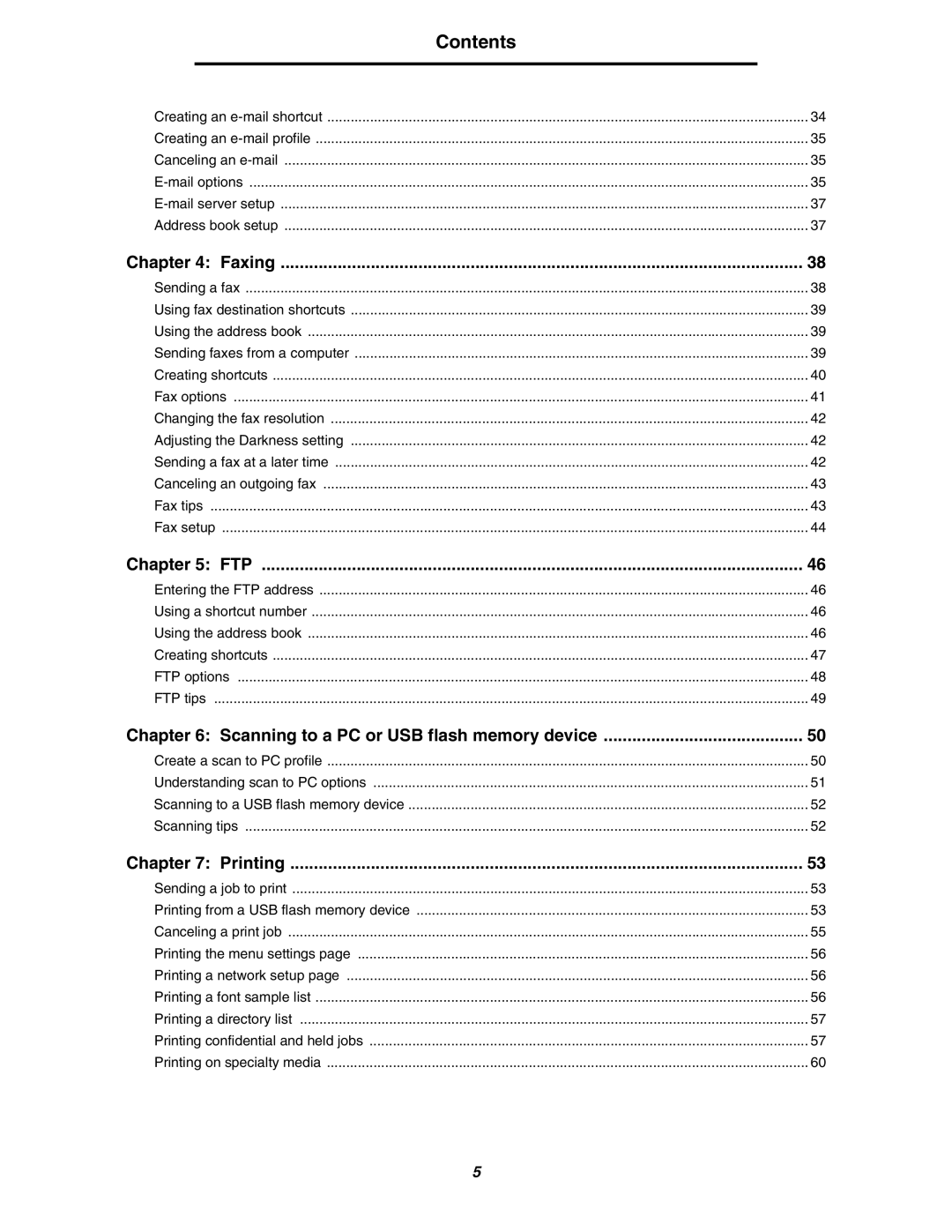 Lexmark X852e, X854e, X850e manual Contents 