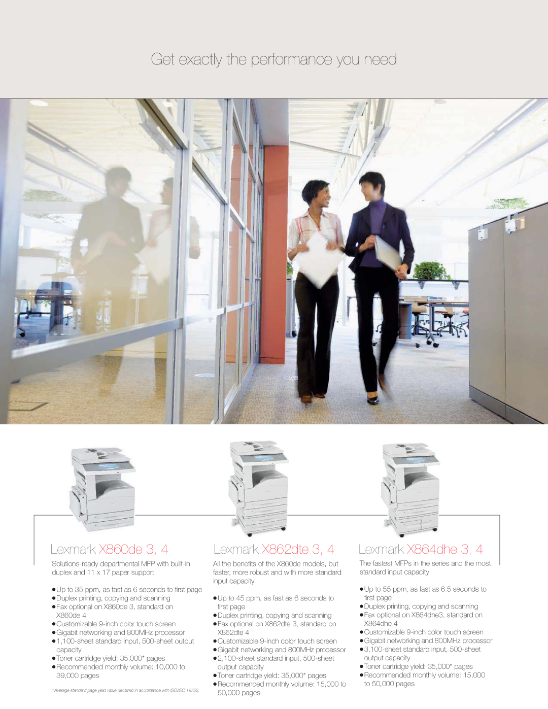 Lexmark manual Get exactly the performance you need, Lexmark X860de 3 