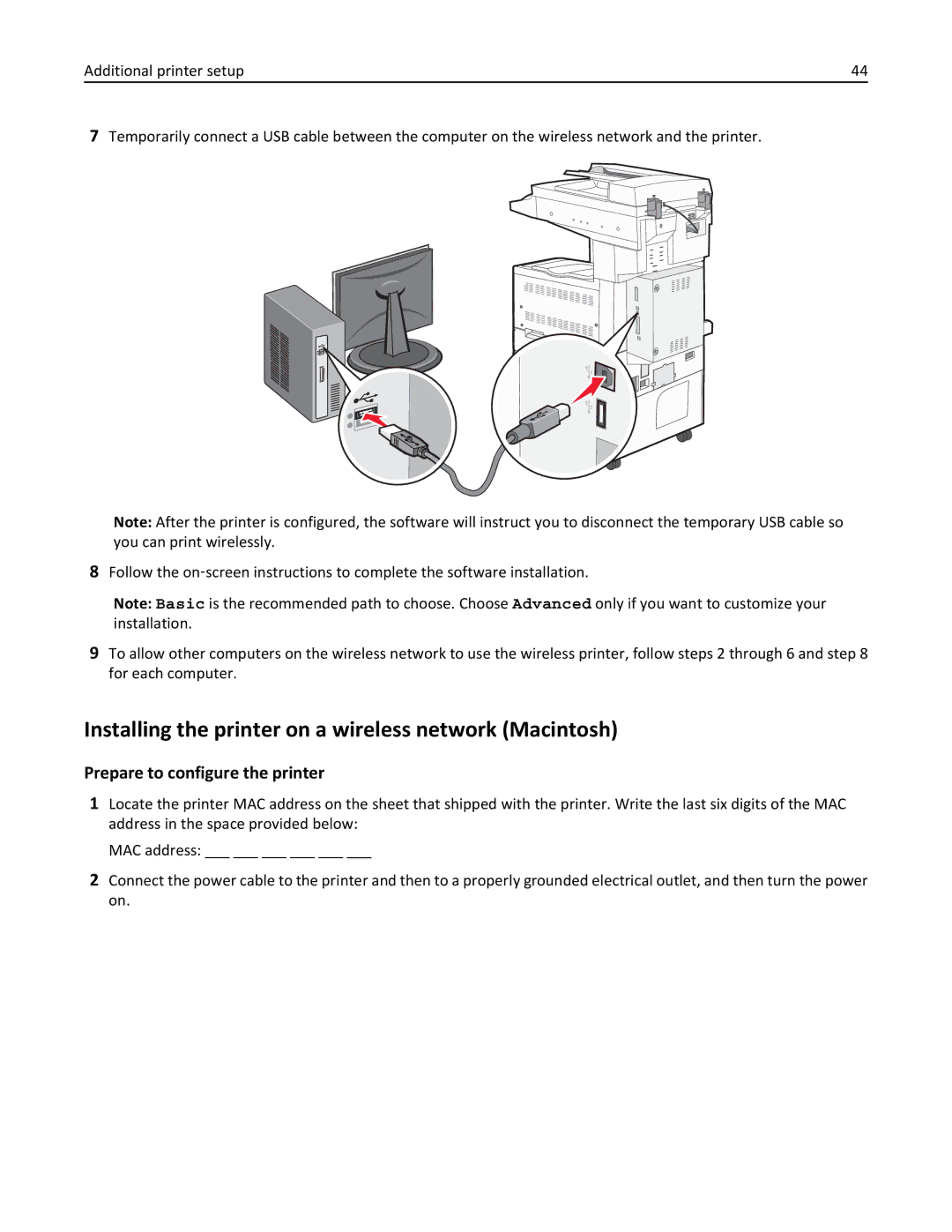 Lexmark 19Z0201, X862DTE, 19Z0100 Installing the printer on a wireless network Macintosh, Prepare to configure the printer 