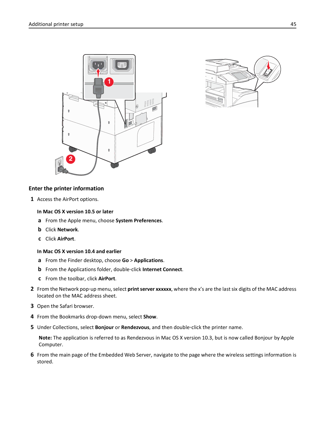 Lexmark X862DTE, 19Z0100, 19Z0201 manual Enter the printer information, Access the AirPort options 