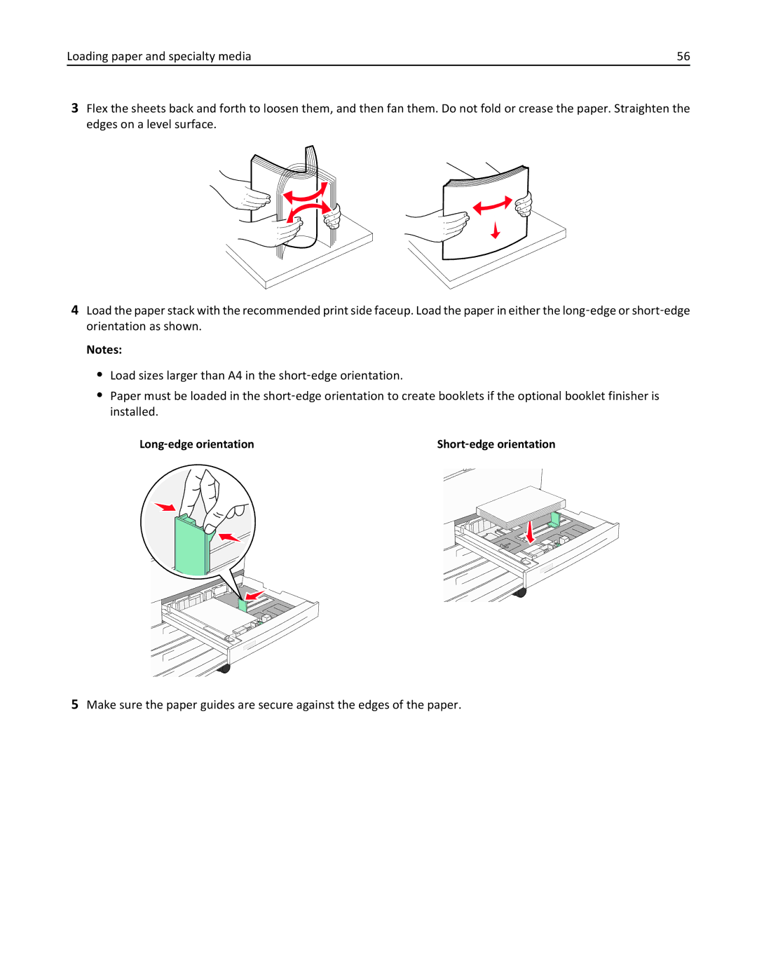 Lexmark 19Z0201, X862DTE, 19Z0100 manual Long ‑edge orientation Short ‑edge orientation 