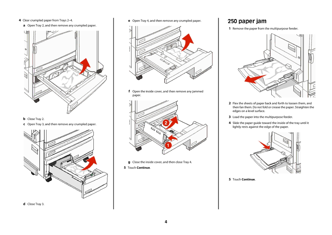 Lexmark X945, X94x manual Paper jam 