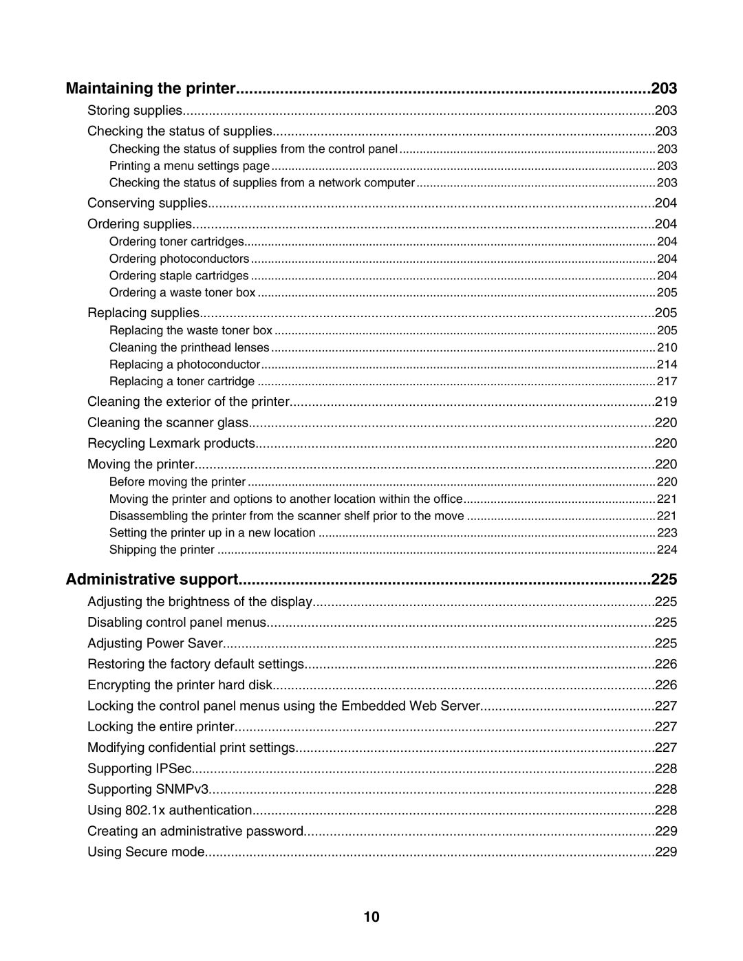 Lexmark X945E, X940E manual Maintaining the printer, Administrative support 