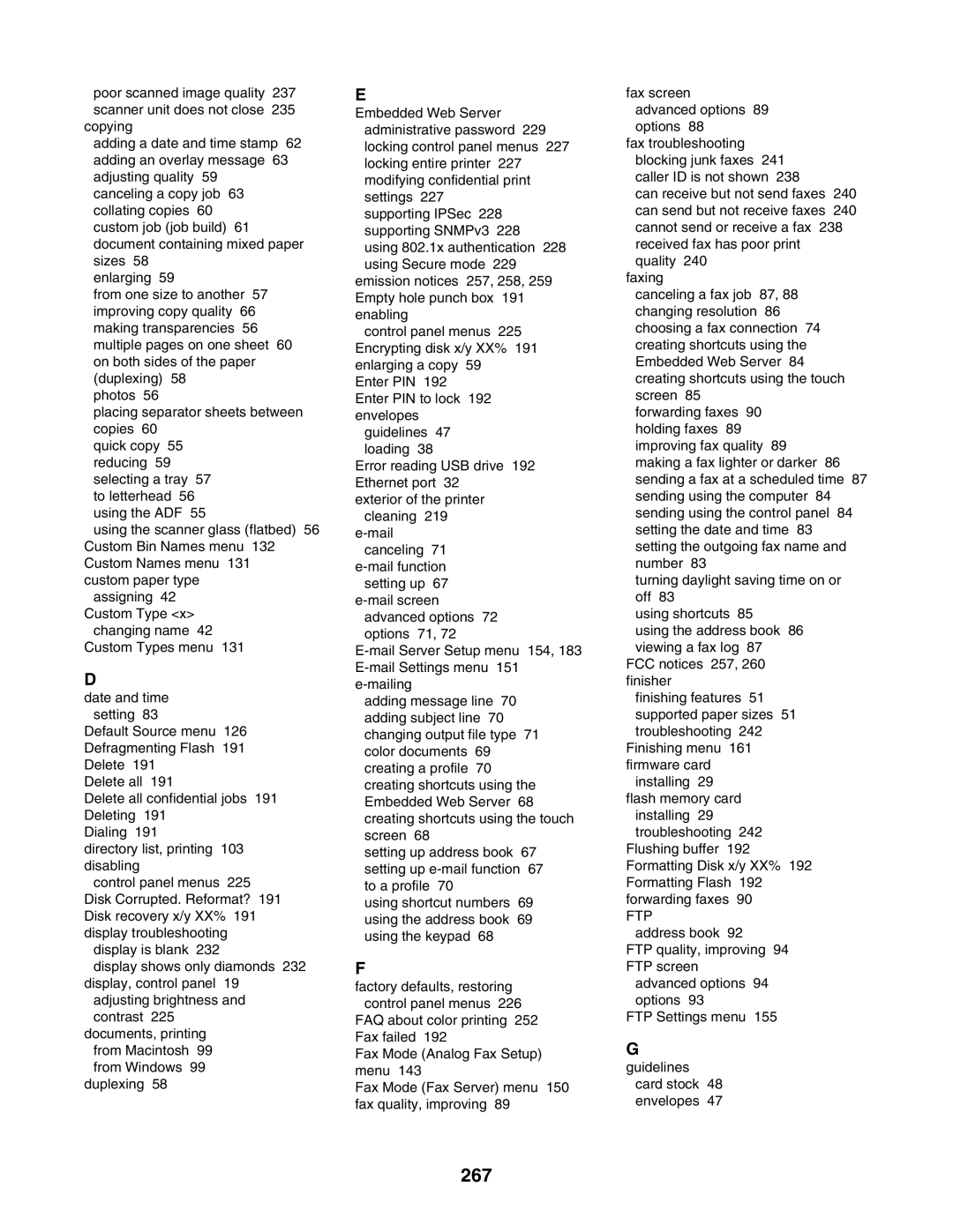 Lexmark X940E, X945E manual 267, Ftp 