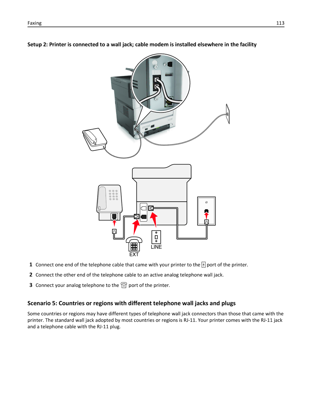 Lexmark XM1100 Series manual Faxing 113 