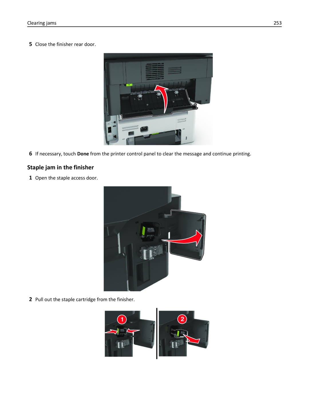 Lexmark XM3100 manual Staple jam in the finisher 