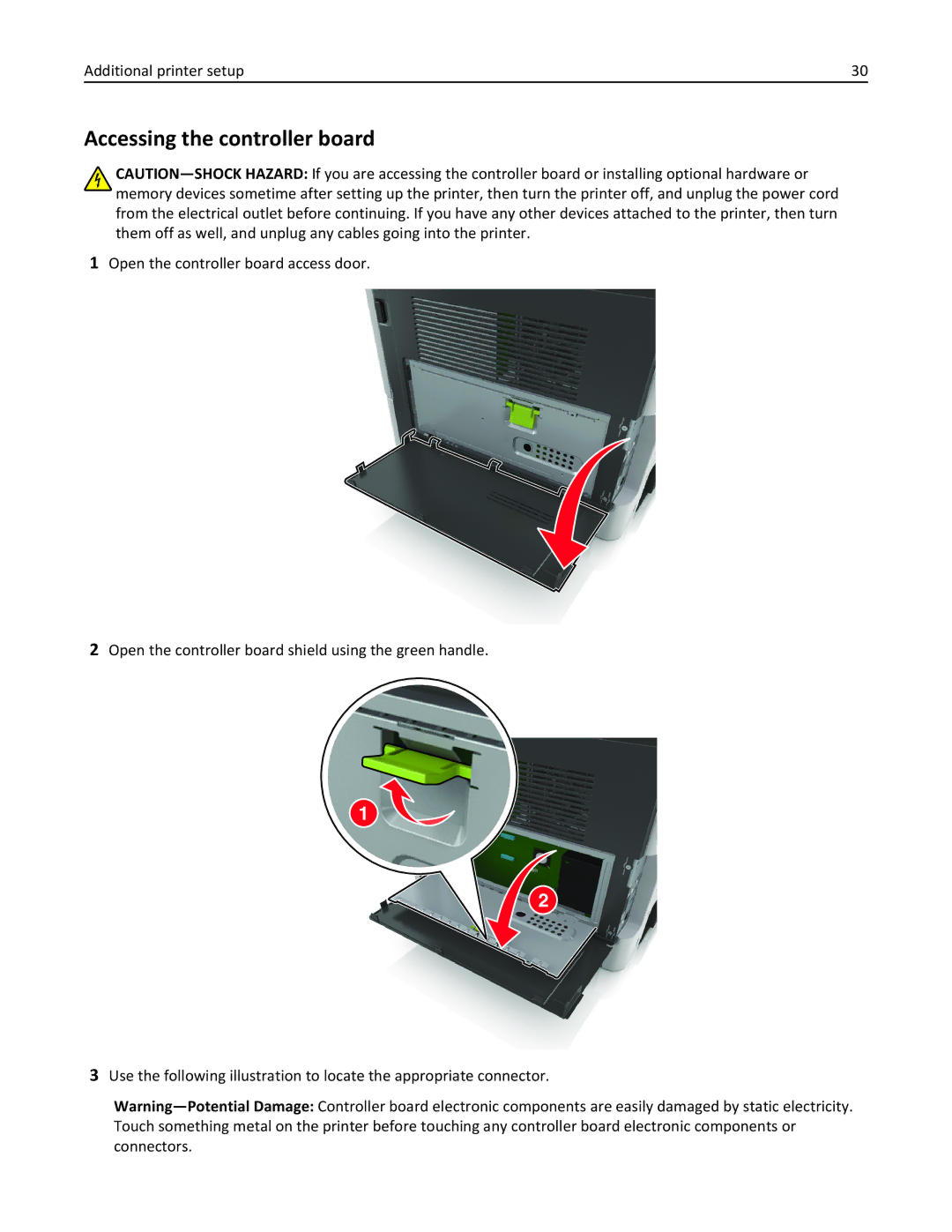 Lexmark XM3100 manual Accessing the controller board 