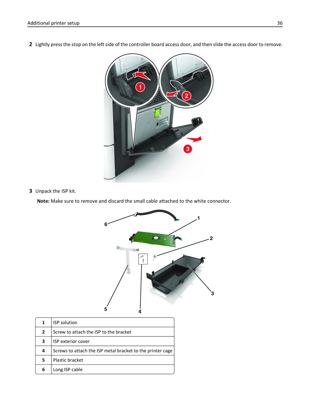 Lexmark XM3100 manual Long ISP cable 