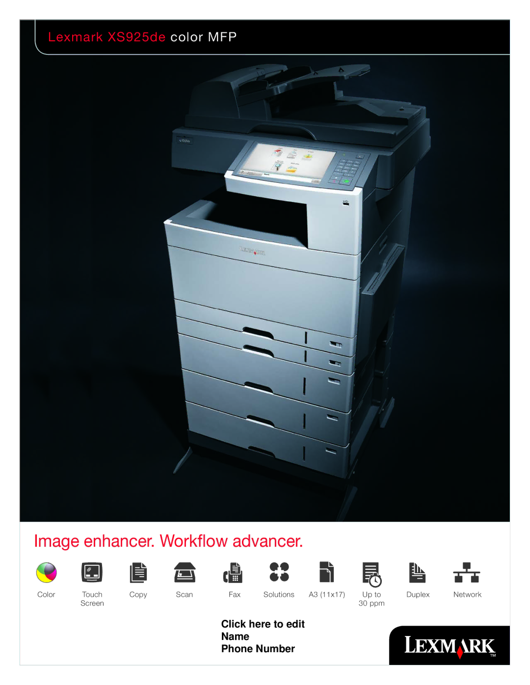 Lexmark Color MFP, XS925de manual Image enhancer. Workflow advancer 