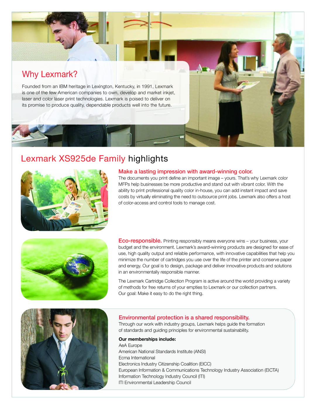 Lexmark Color MFP manual Why Lexmark?, Lexmark XS925de Family highlights, Our goal Make it easy to do the right thing 