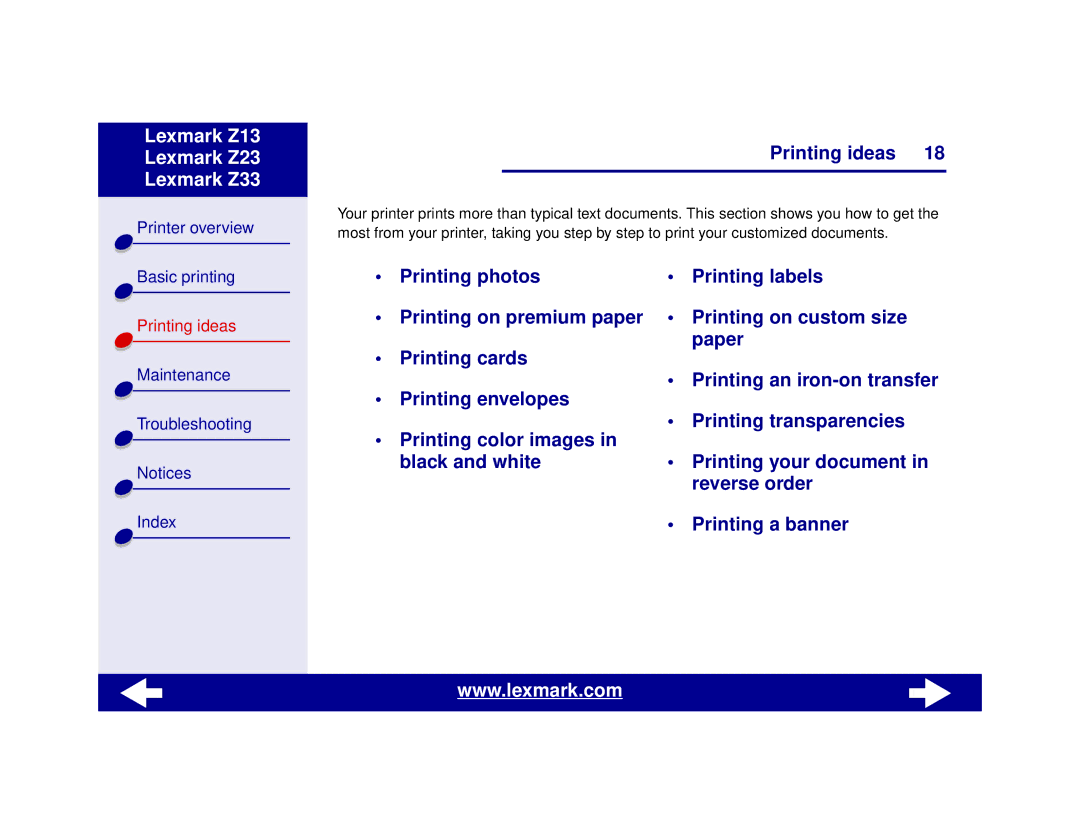 Lexmark Z13, Z23, Z33 manual Printing a banner 