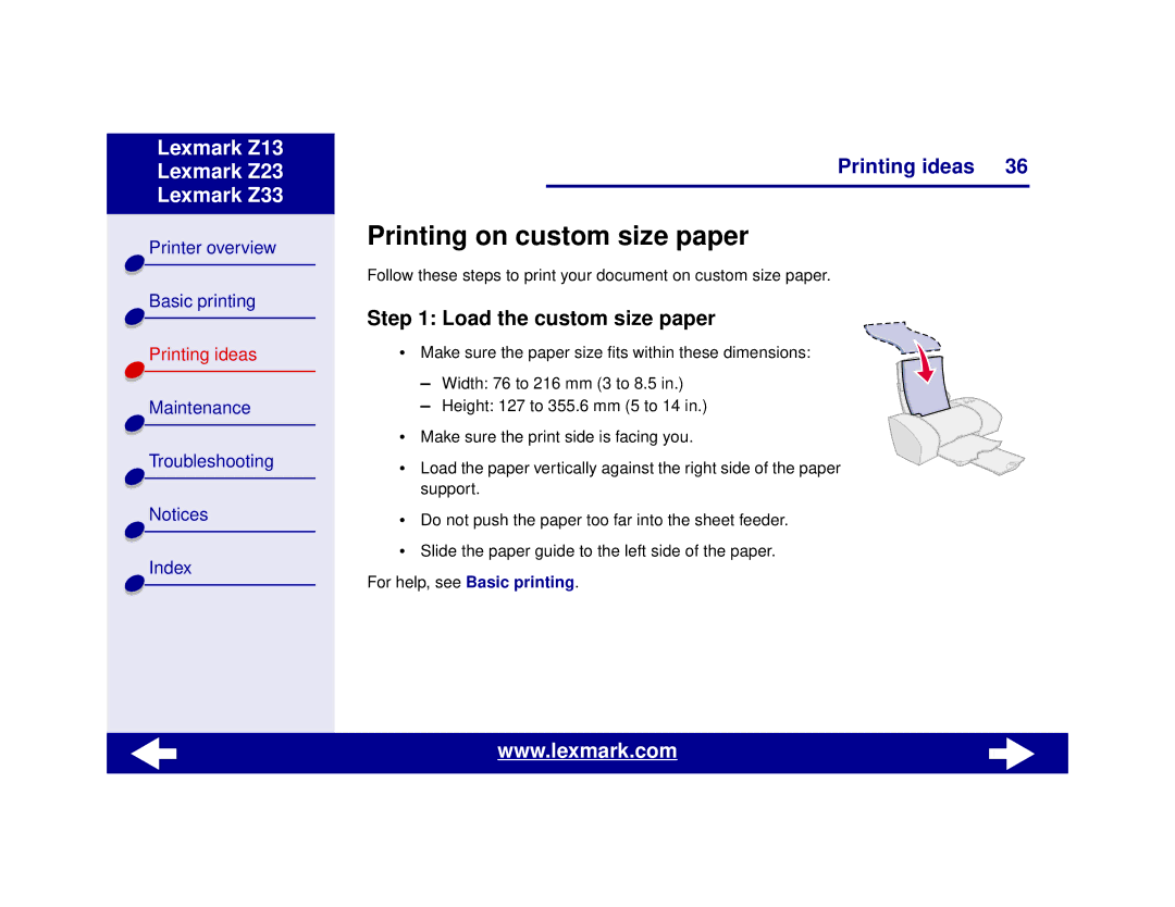 Lexmark Z13, Z23, Z33 manual Lexmark Z13 Lexmark Z23 Lexmark Z33 