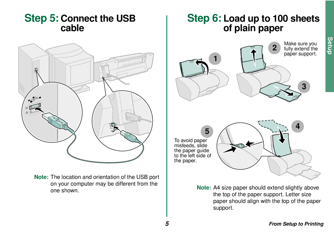 Lexmark Z33, Z23, Z13 manual Connect the USB cable Load up to 100 sheets Plain paper 