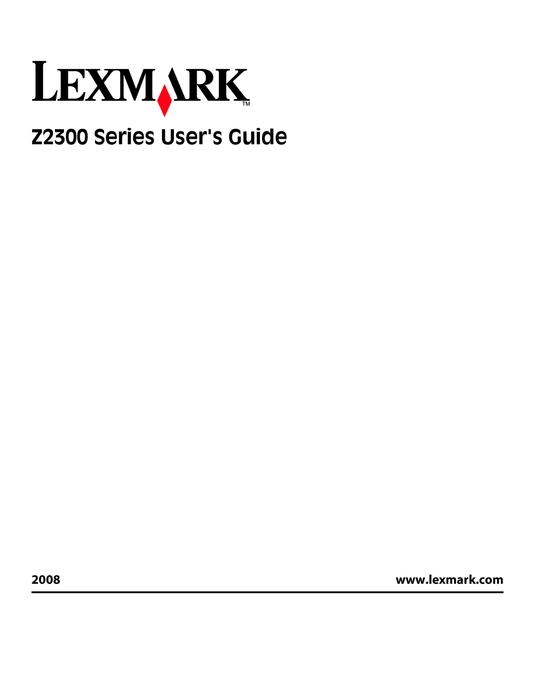 Lexmark manual Z2300 Series Users Guide, 2008 