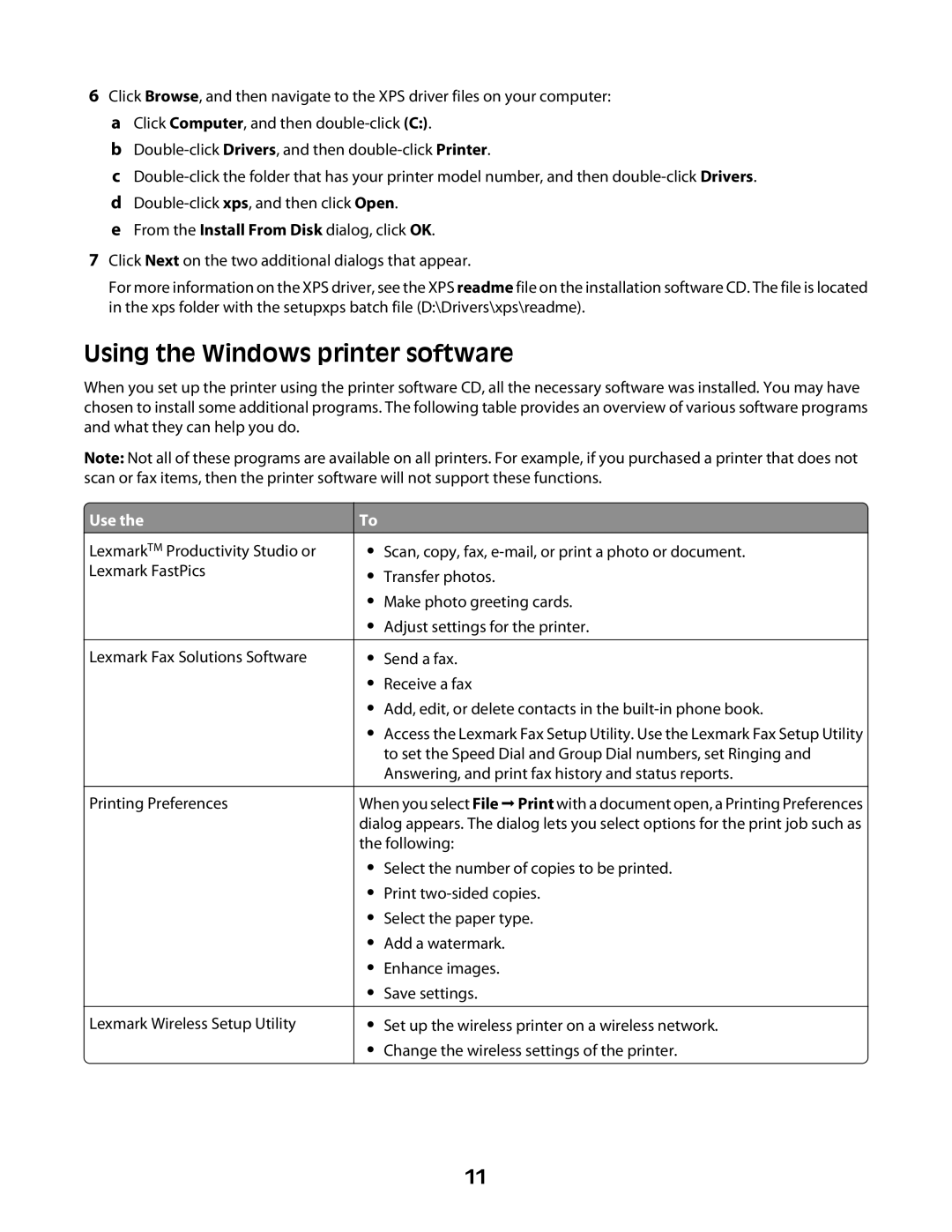 Lexmark Z2300 manual Using the Windows printer software 