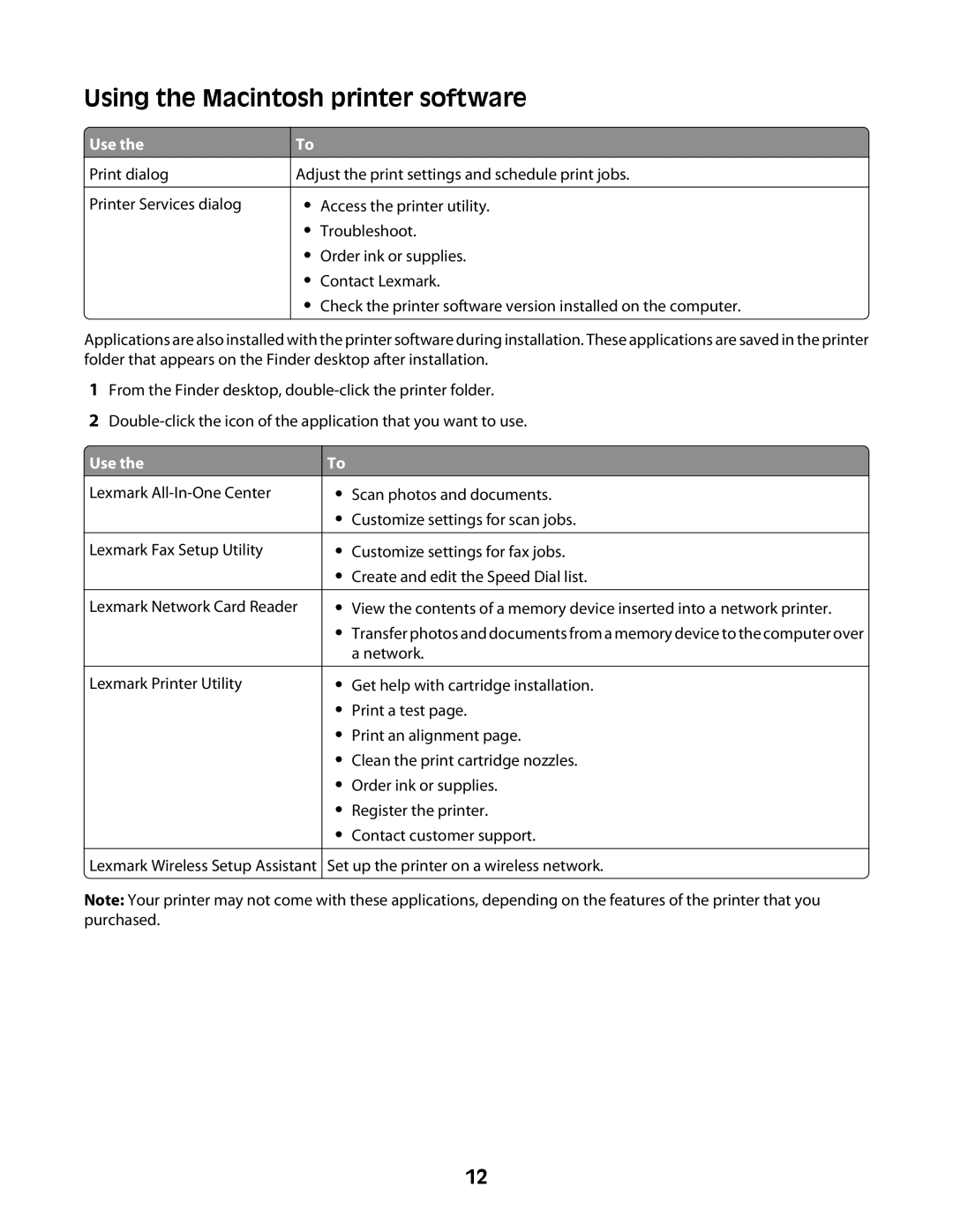 Lexmark Z2300 manual Using the Macintosh printer software 