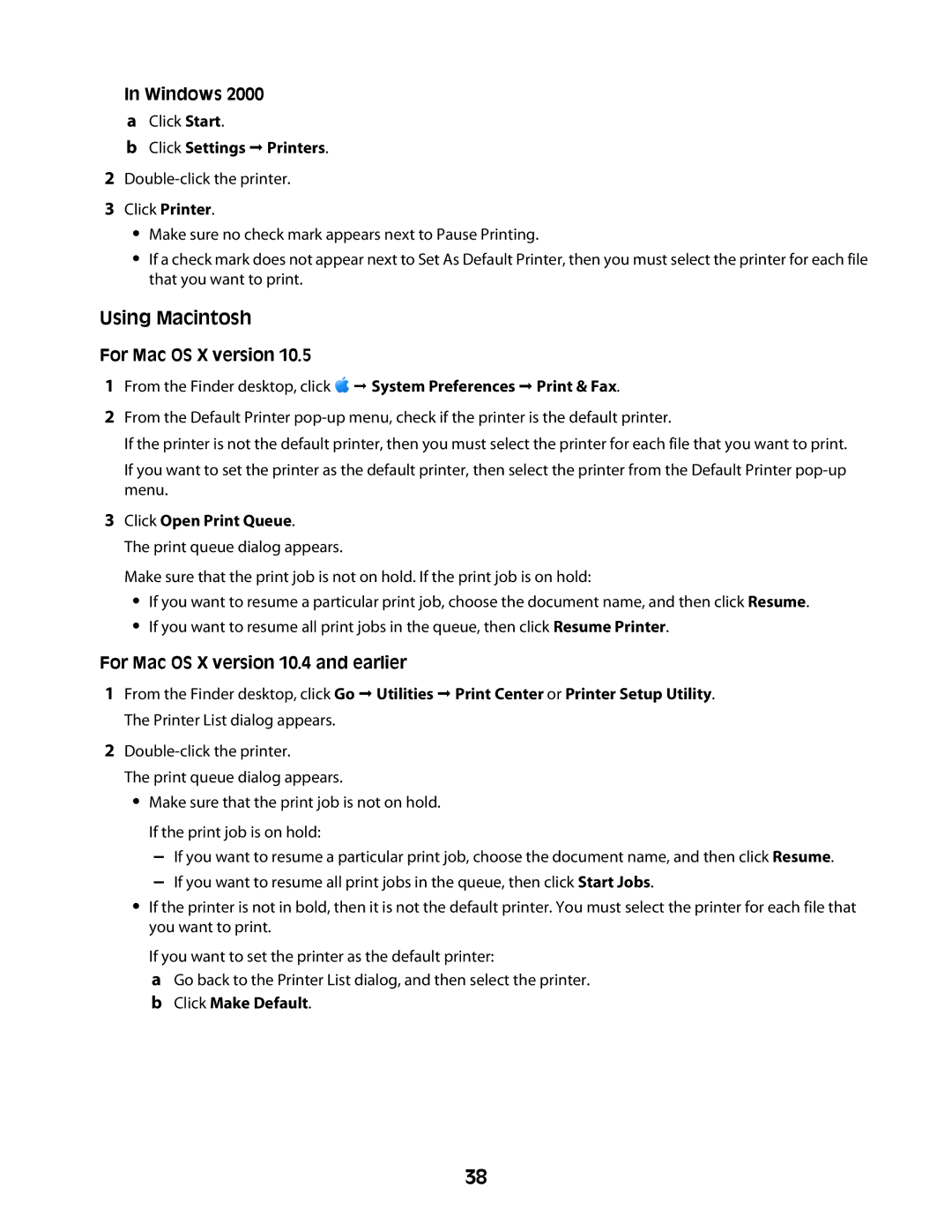 Lexmark Z2300 manual Using Macintosh, Windows, For Mac OS X version, Click Open Print Queue 