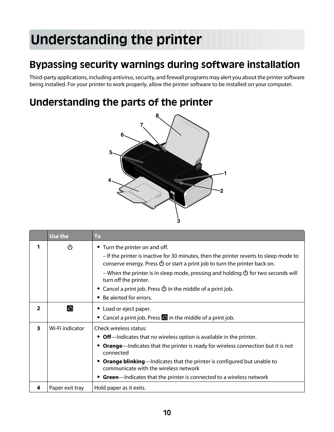 Lexmark Z2400 Series manual Und erstandingtheprinter, Bypassing security warnings during software installation, Use the 