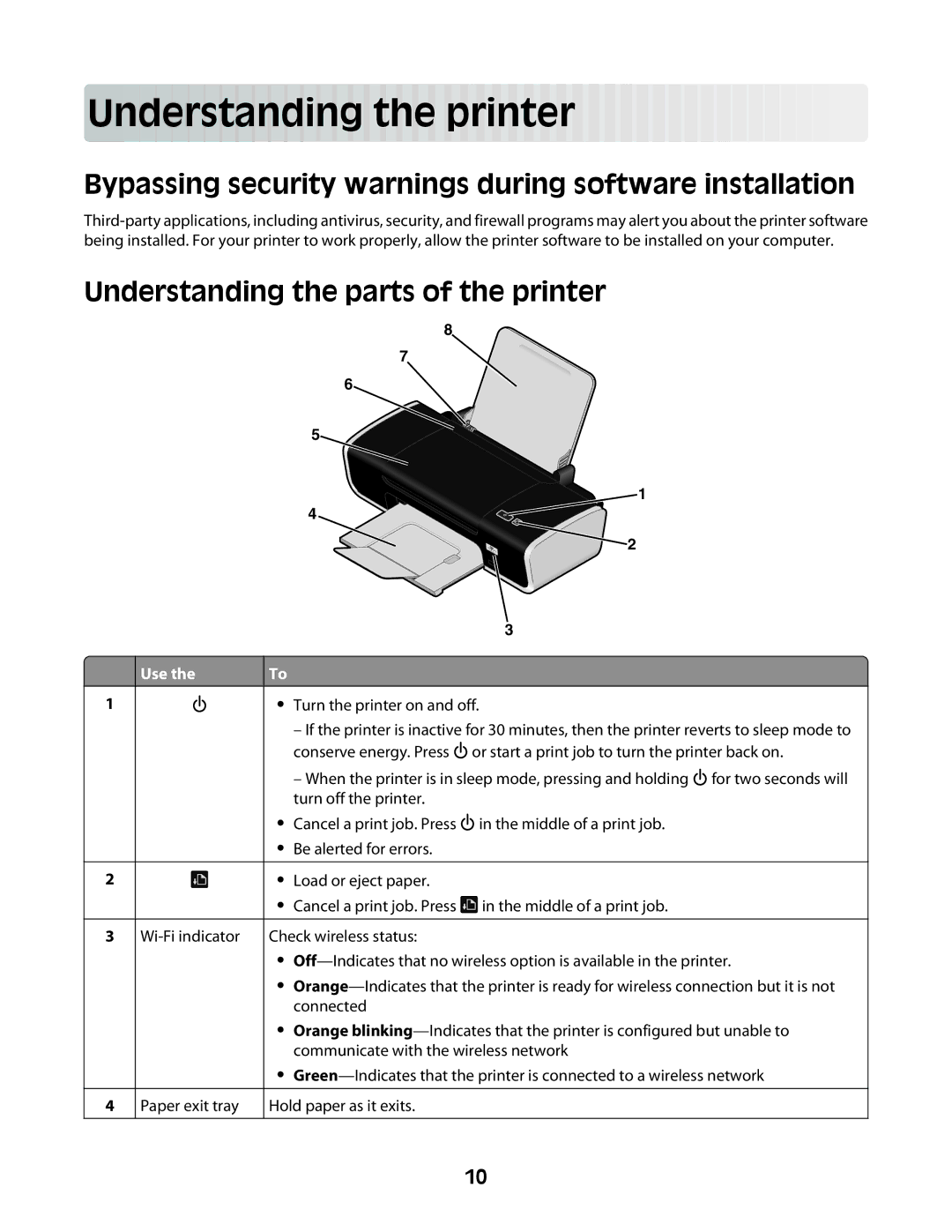 Lexmark Z2400 Series manual Und ersta nding the p ri nter, Bypassing security warnings during software installation 