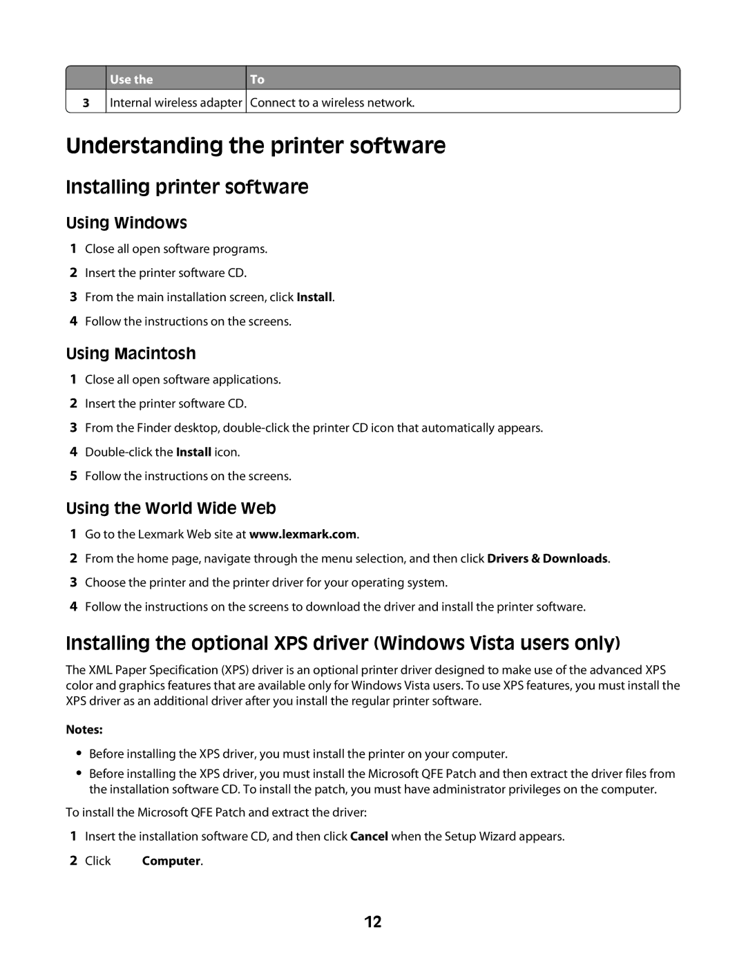 Lexmark Z2400 Series manual Understanding the printer software, Installing printer software 