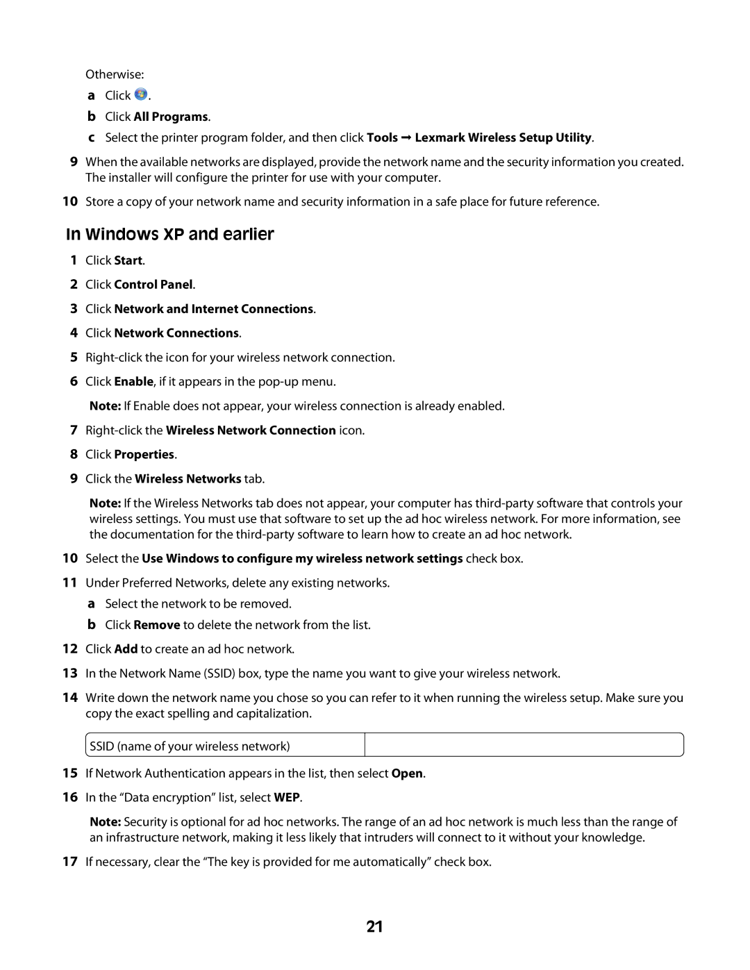 Lexmark Z2400 Series manual Windows XP and earlier, Click All Programs 