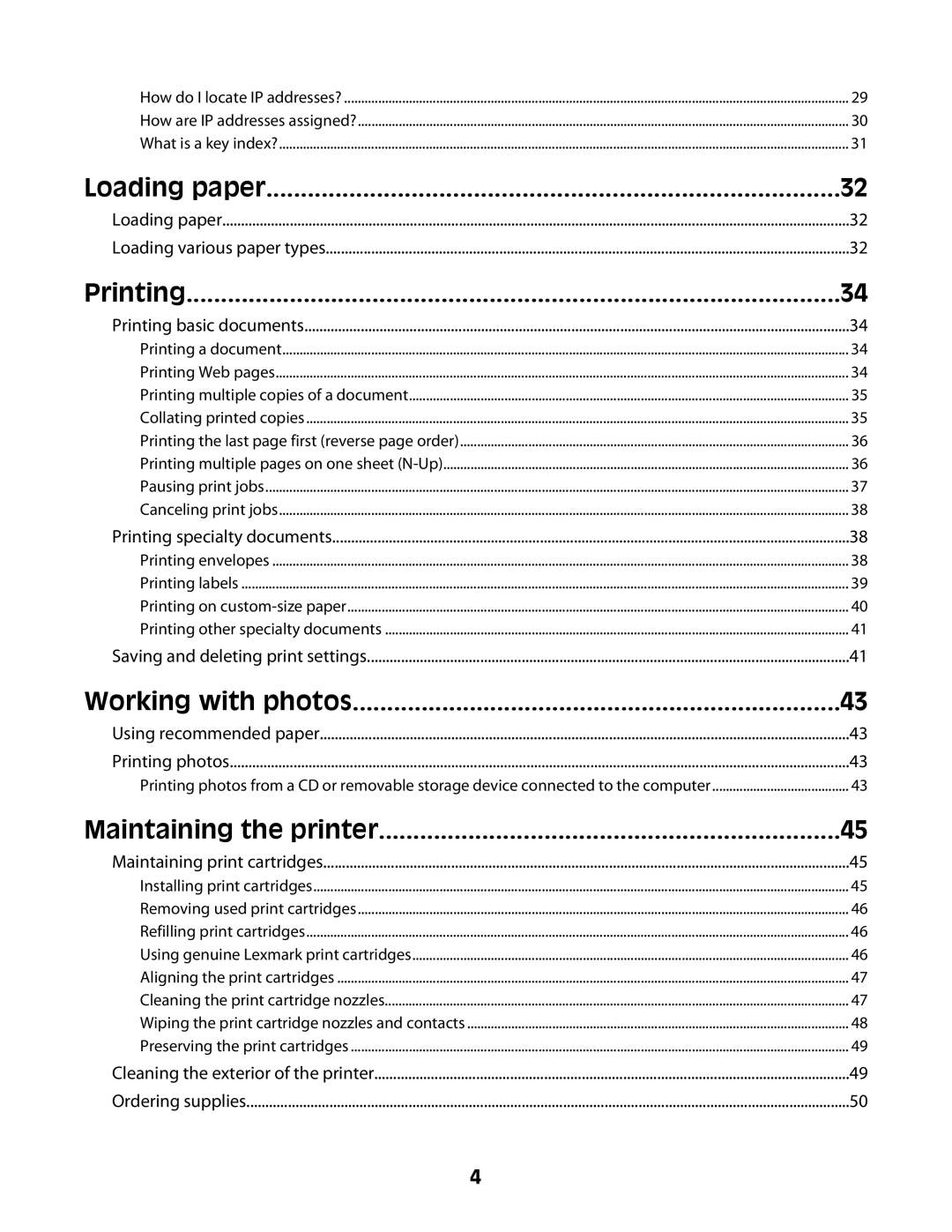 Lexmark Z2400 Series manual Loading paper 