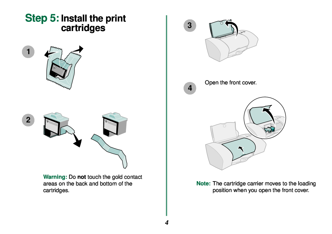 Lexmark Z35 manual Install the print cartridges 