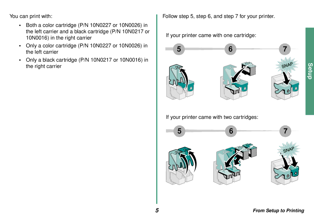 Lexmark Z35 manual Setup 