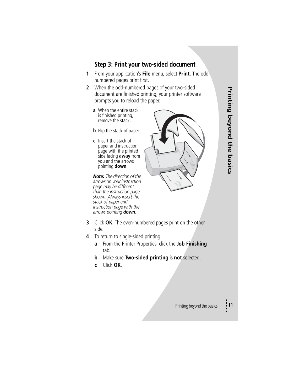 Lexmark Z42 manual Print your two-sided document, Printing beyond the basics 
