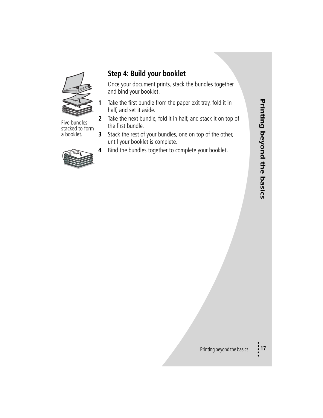 Lexmark Z42 manual Build your booklet, Printing beyond the basics 
