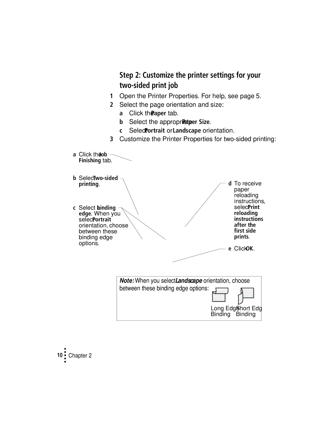 Lexmark Z42 manual Customize the printer settings for your two-sided print job 