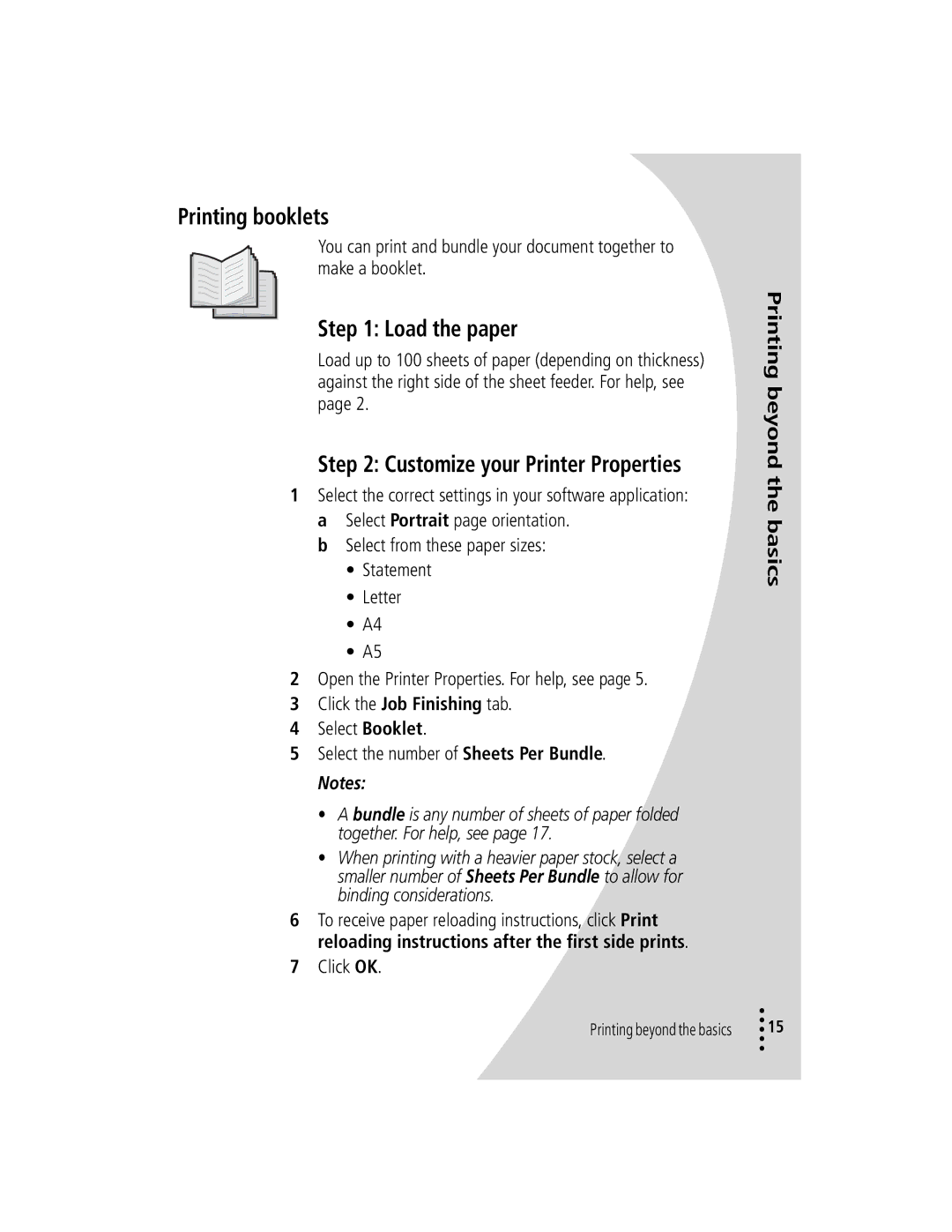 Lexmark Z42 manual Printing booklets, Customize your Printer Properties 