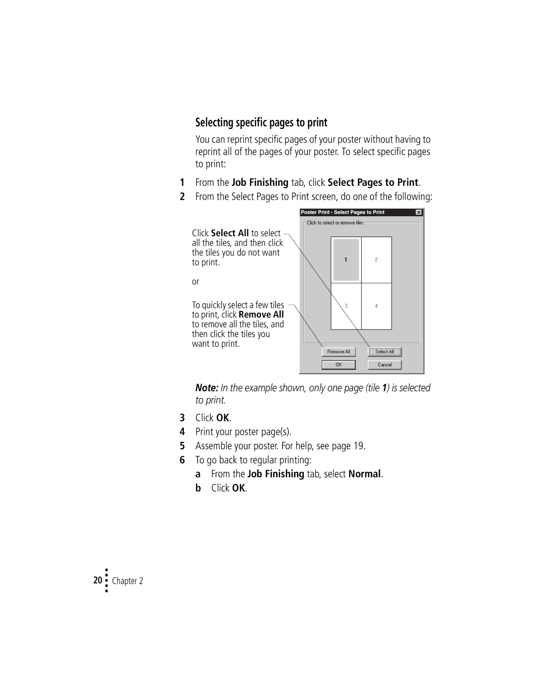 Lexmark Z42 manual Selecting specific pages to print 