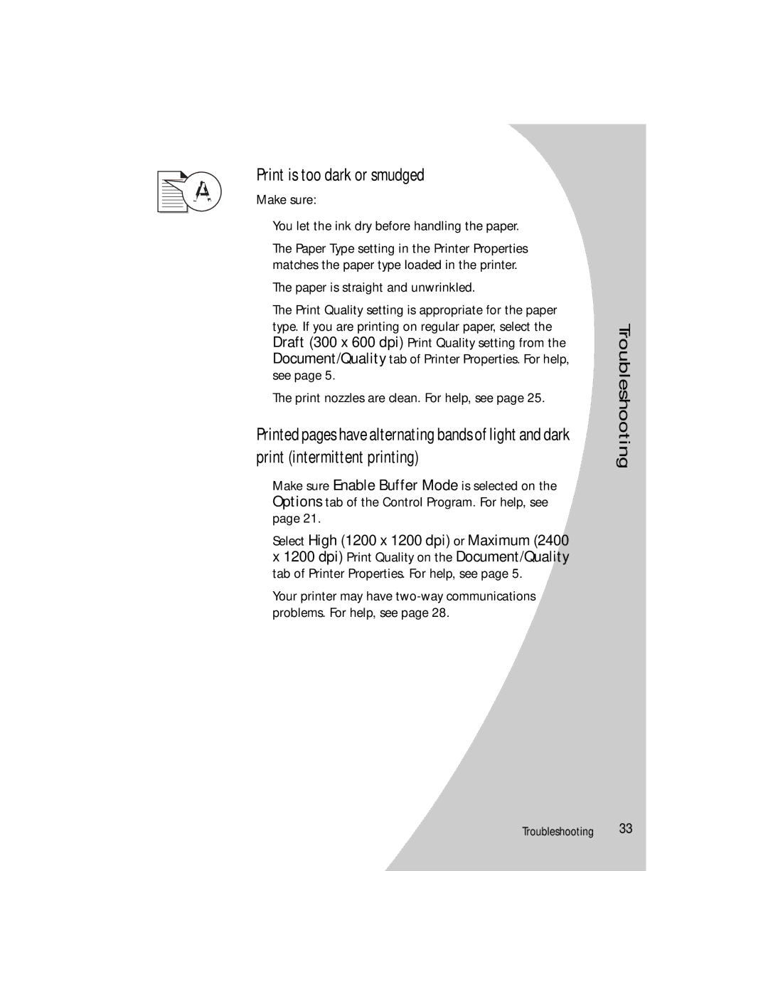 Lexmark Z42 manual Print is too dark or smudged, Paper is straight and unwrinkled 