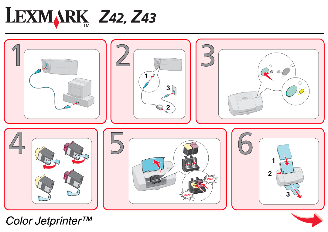 Lexmark Z43 manual Color Jetprinter, Snap Snap 