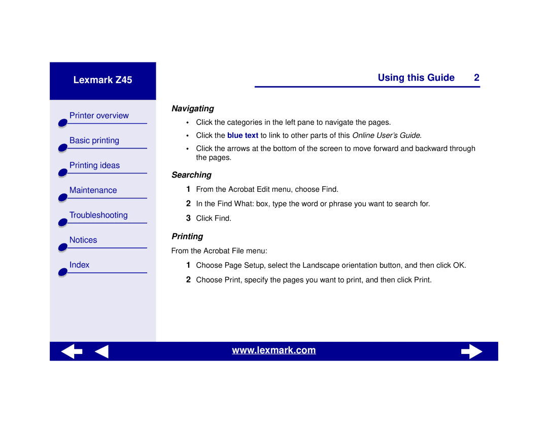 Lexmark manual Lexmark Z45 