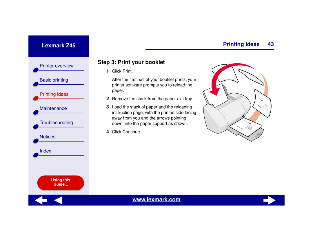 Lexmark Z45 manual Print your booklet 