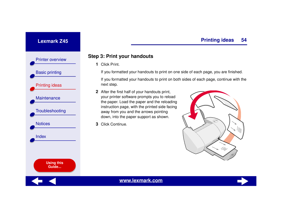 Lexmark Z45 manual Print your handouts 