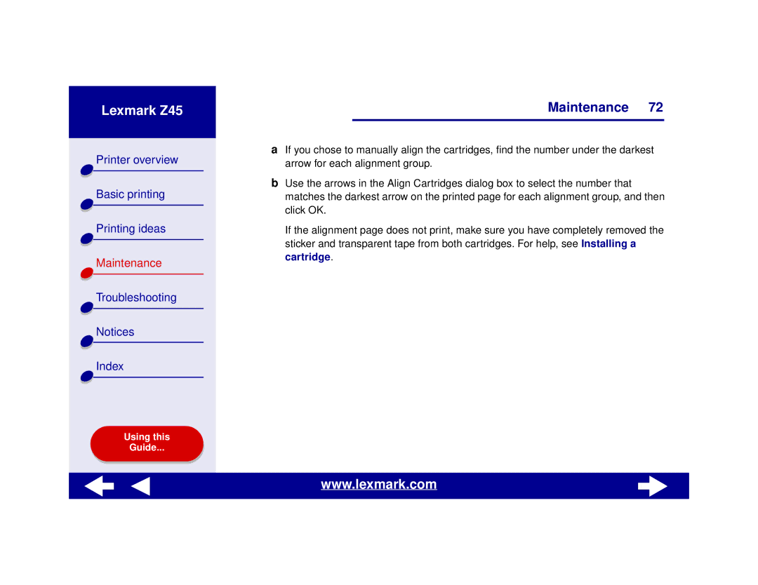 Lexmark manual Lexmark Z45 