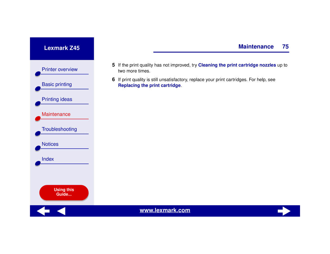 Lexmark manual Lexmark Z45 