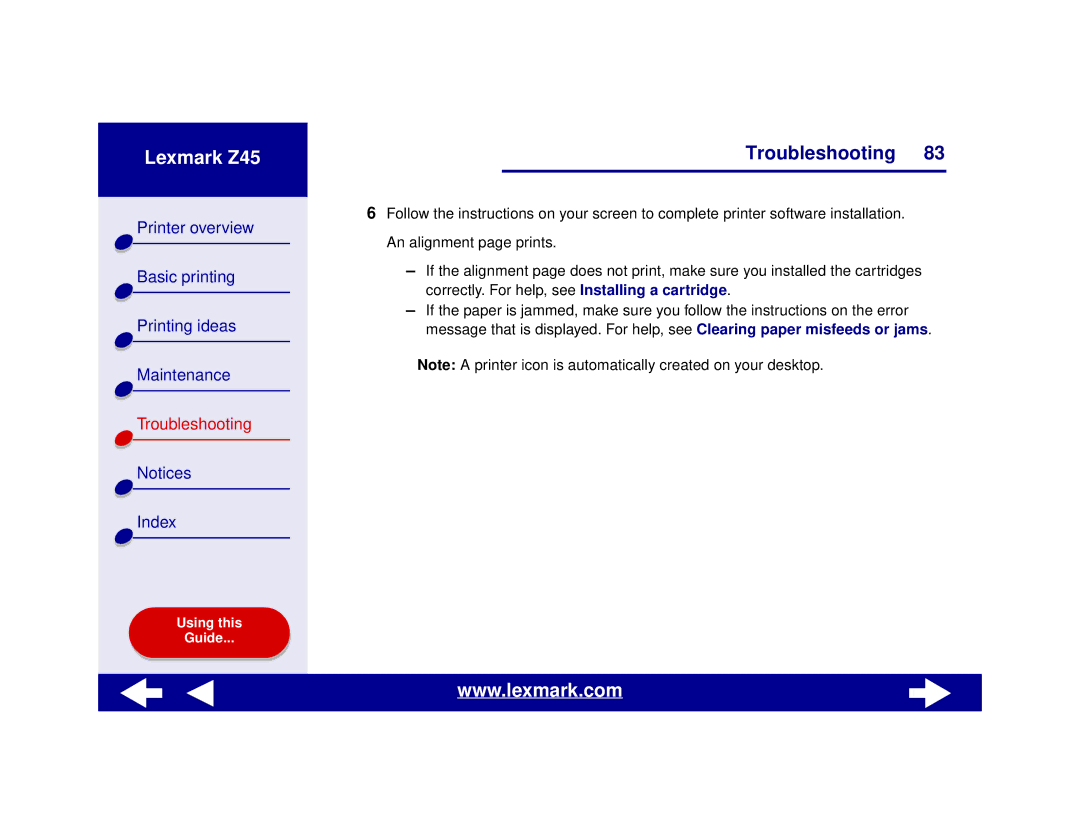 Lexmark manual Lexmark Z45 