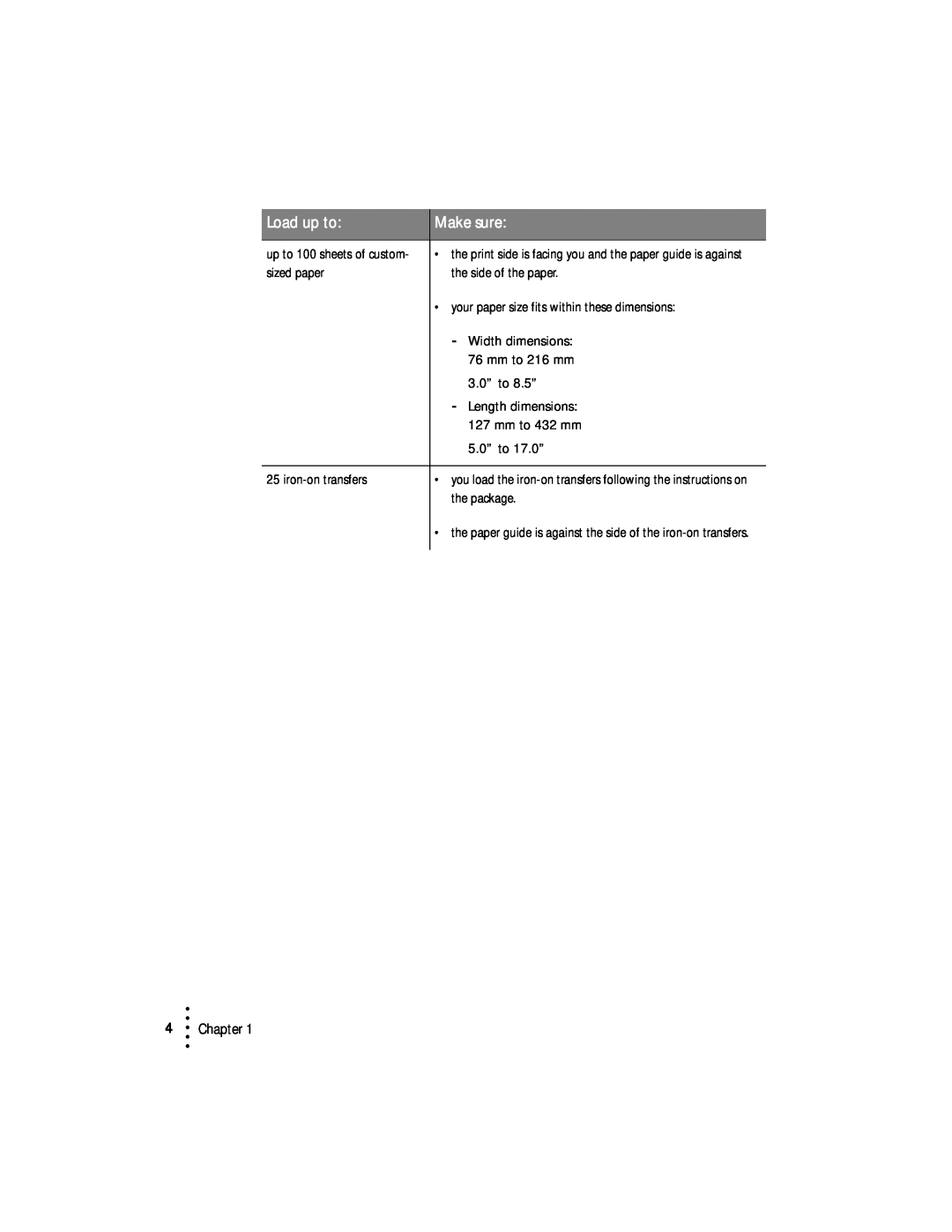 Lexmark Z53 manual Chapter, Load up to, Make sure 