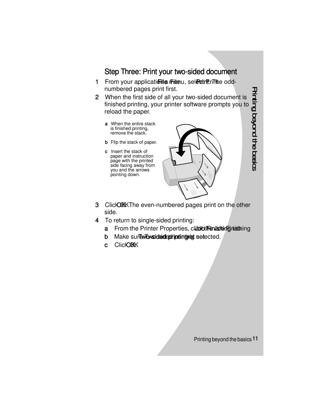 Lexmark Z53 manual Step Three Print your two-sided document, Click OK 